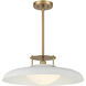 Gavin 1 Light 20 inch White with Warm Brass Accents Pendant Ceiling Light in White/Warm Brass