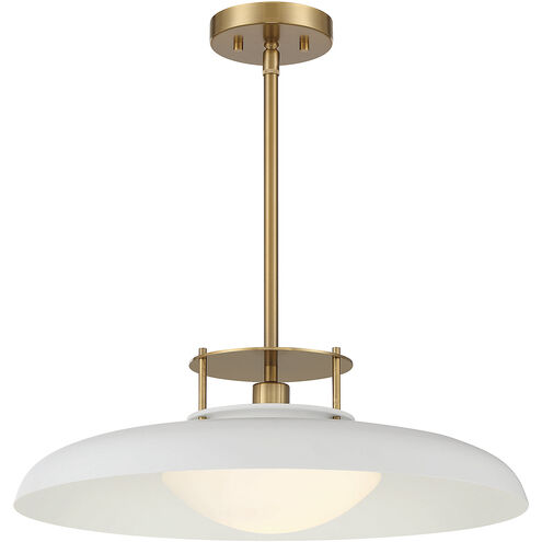 Gavin 1 Light 20 inch White with Warm Brass Accents Pendant Ceiling Light in White/Warm Brass