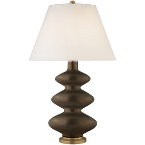 Christopher Spitzmiller Smith 29.25 inch 100 watt Matte Bronze Table Lamp Portable Light in Linen, Medium