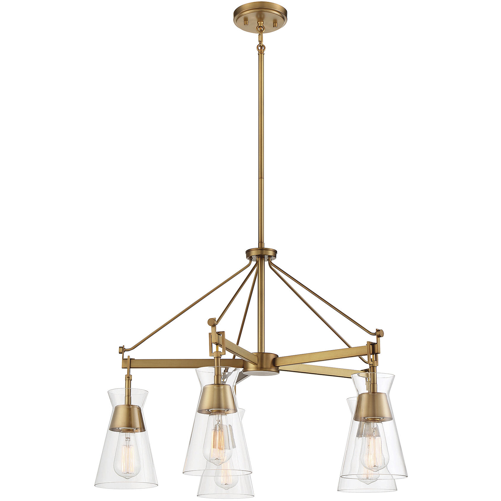 Lakewood 5 Light 28 inch Warm Brass Chandelier Ceiling Light, Essentials