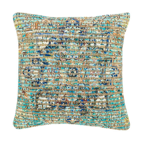 Coventry 18 X 18 inch Aqua/Ivory/Bright Blue/Burnt Orange/Bright Yellow Pillow Kit, Square