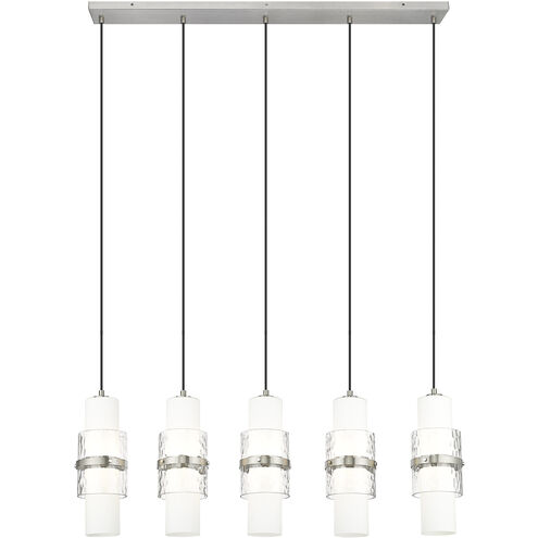 Cayden 5 Light 42 inch Brushed Nickel Linear Chandelier Ceiling Light