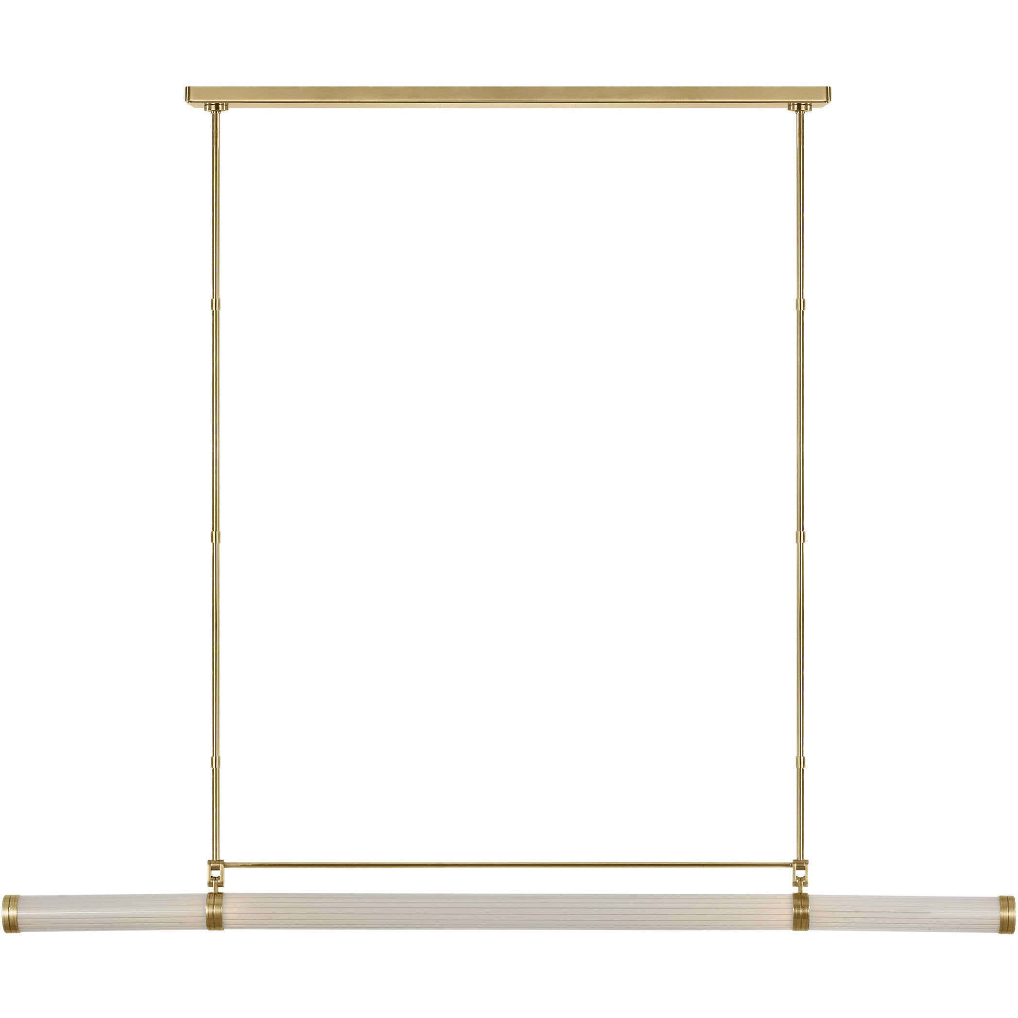 Avroko Alo LED 64 inch Polished Natural Brass Linear Chandelier Ceiling Light in 120V