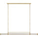 Avroko Alo LED 64 inch Polished Natural Brass Linear Chandelier Ceiling Light in 120V