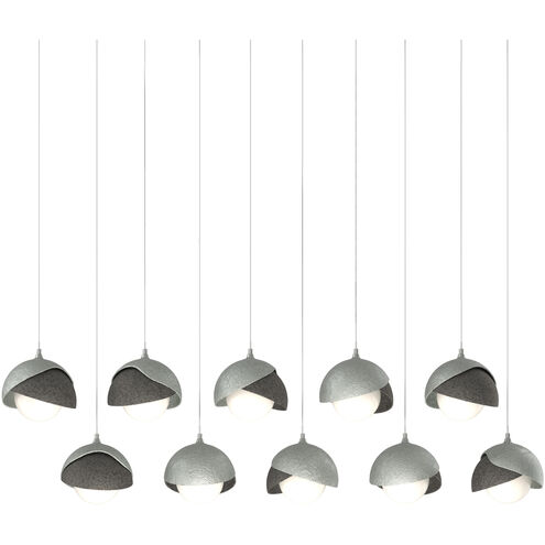 Brooklyn 10 Light 44.5 inch Vintage Platinum and Natural Iron Pendant Ceiling Light in Vintage Platinum/Natural Iron, Rectangular