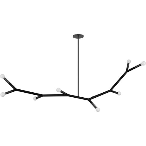 Morgan 8 Light 59.75 inch Matte Black Horizontal Pendant Ceiling Light