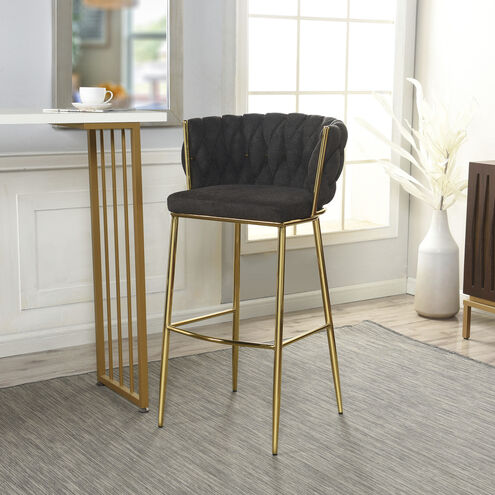 Woven Black and Polished Gold Chair