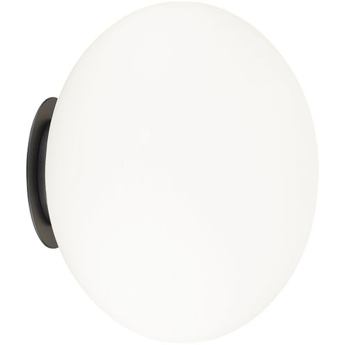 Mayu 1 Light 10 inch Black Wall Sconce/Ceiling Mount Wall Light in Black and Opal Glass