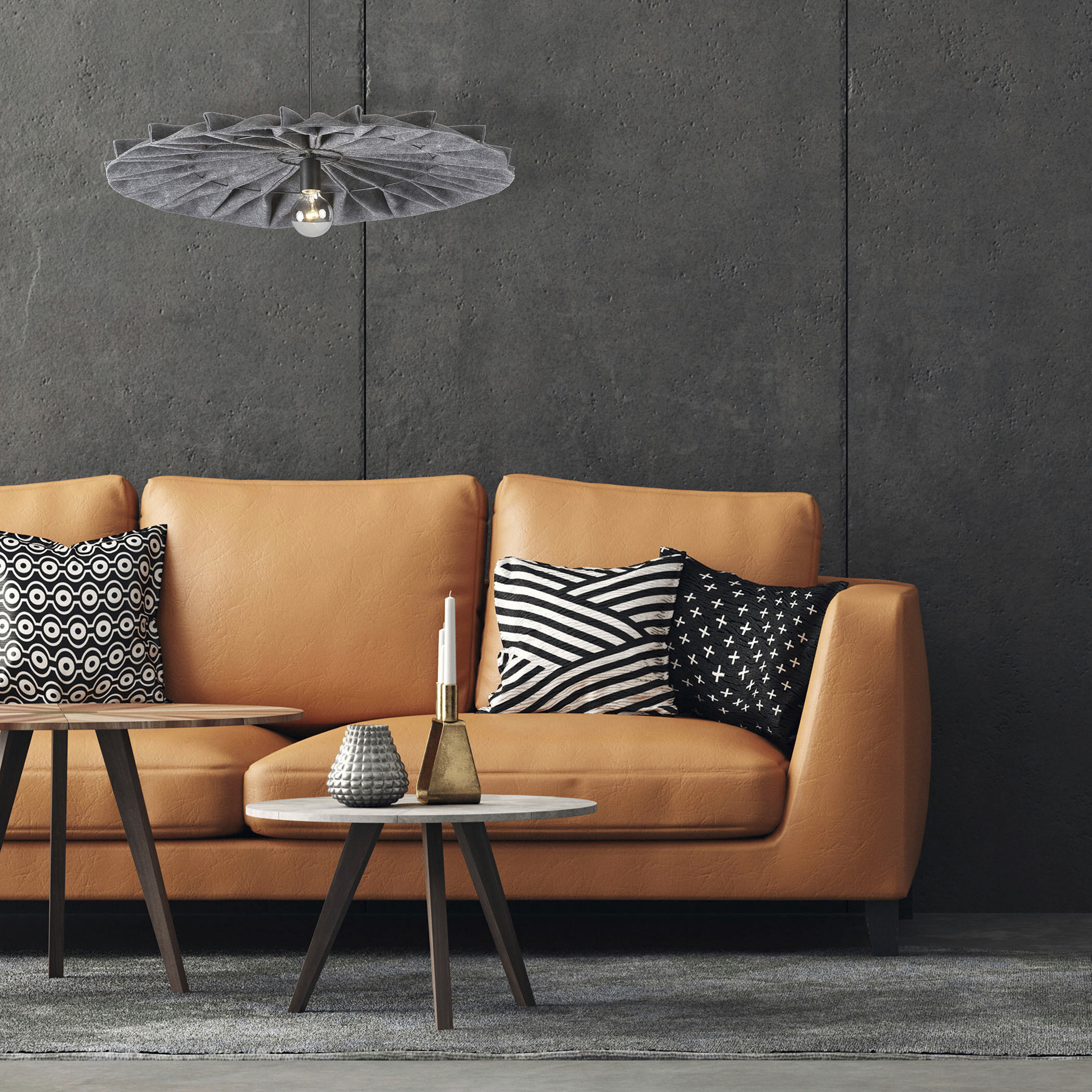 Plegado 1 Light 31 inch Matte Black Pendant Ceiling Light