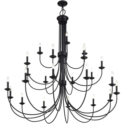 Estate 24 Light 60 inch Black Foyer Chandelier Ceiling Light