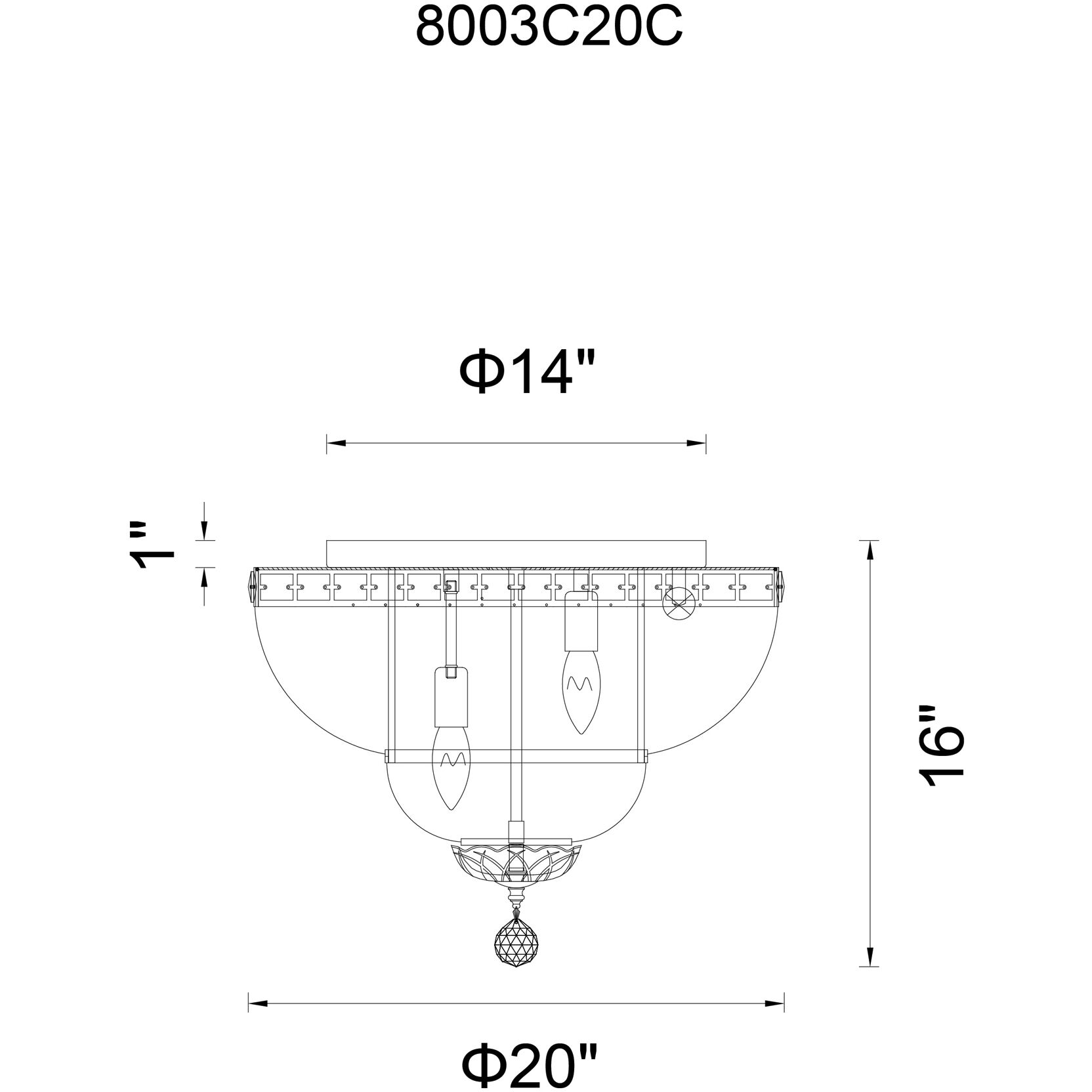 Stefania 8 Light 20 inch Chrome Bowl Flush Mount Ceiling Light