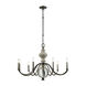 Ariana 9 Light 35 inch Aged Black with Aged Gray and Clear Chandelier Ceiling Light