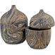 Brown Marbleized 6 inch Black and Brown and White and Gold Boxes, Set of 2