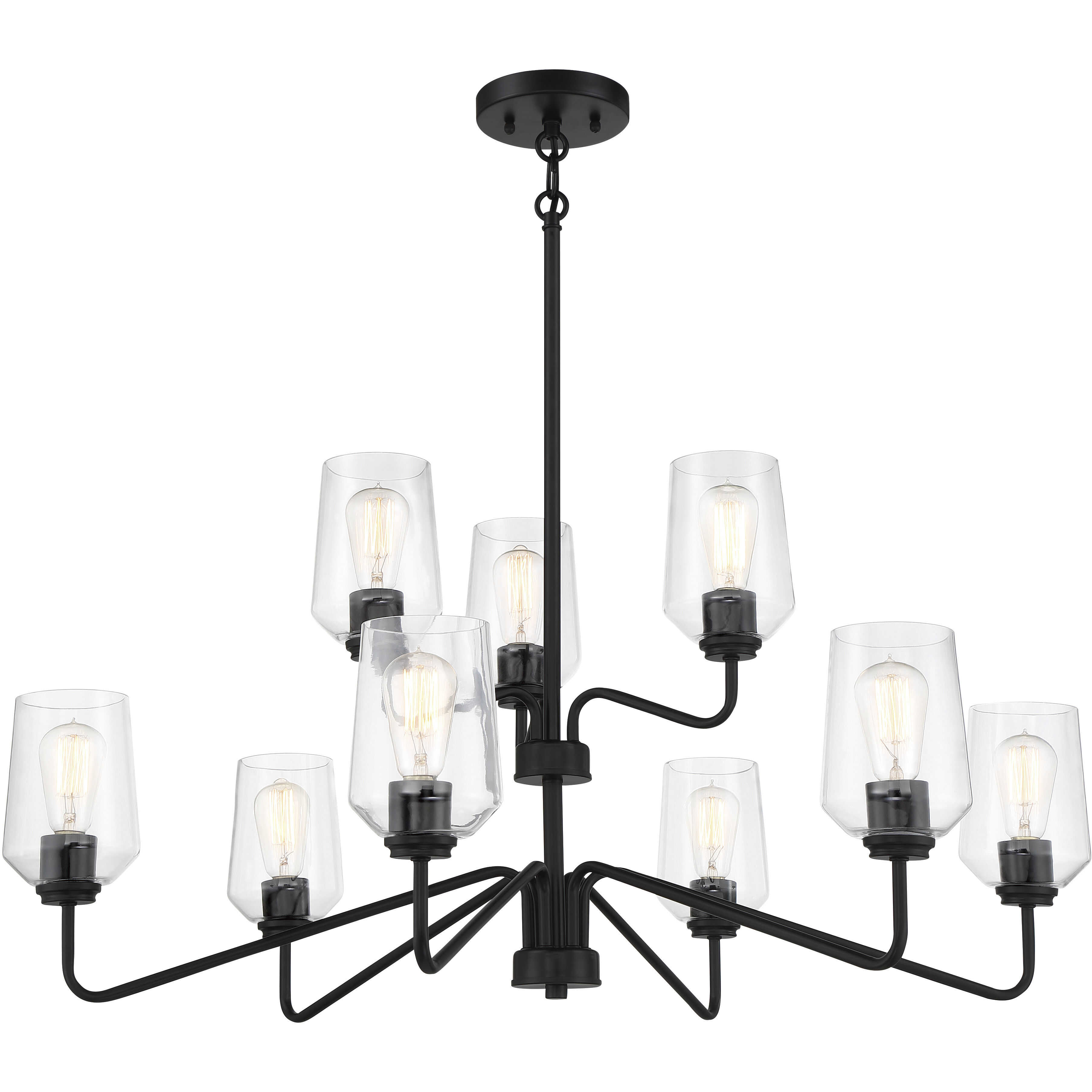 Shayna 9 Light 39 inch Flat Black Chandelier Ceiling Light