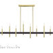 Denmark 8 Light 48 inch Satin Brass with Bronze Accents Linear Chandelier Ceiling Light