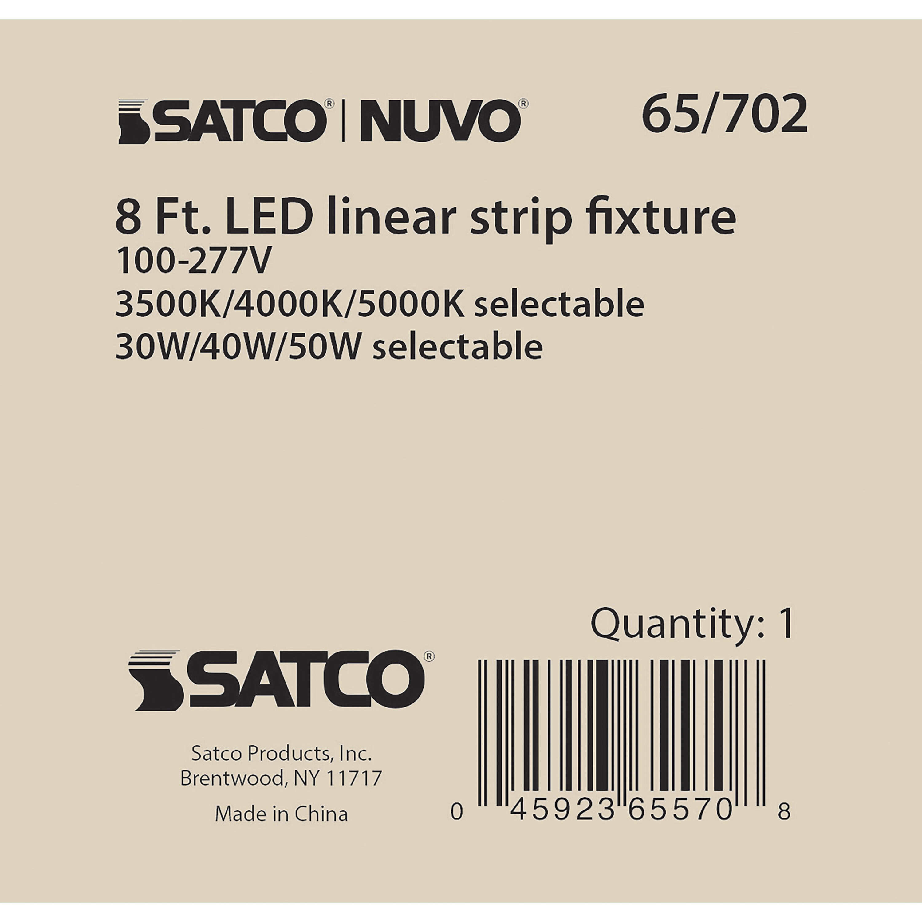 Nuvo 65 702 Brentwood LED 3 inch White Linear Strip Ceiling Light
