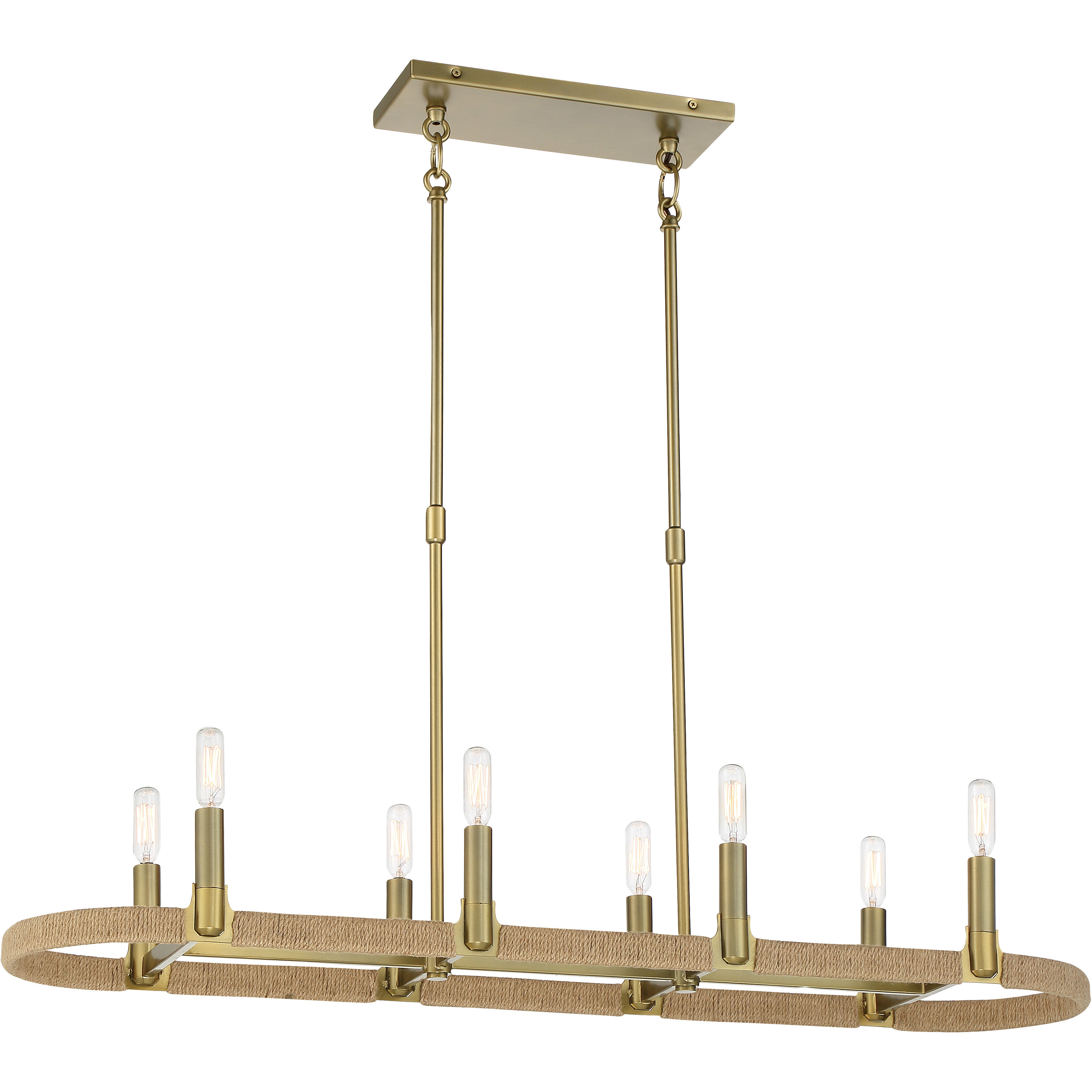 Windward Passage 8 Light 41 inch Soft Brass Island Light Ceiling Light