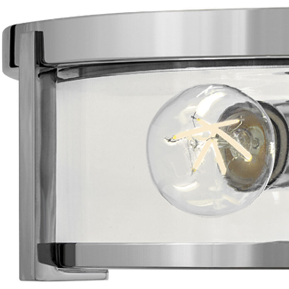 Lowell 3 Light 16 inch Chrome with Clear glass Foyer Light Ceiling Light, Flush Mount