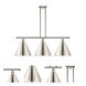 Ballston Cone 3 Light 39 inch Polished Nickel Island Light Ceiling Light