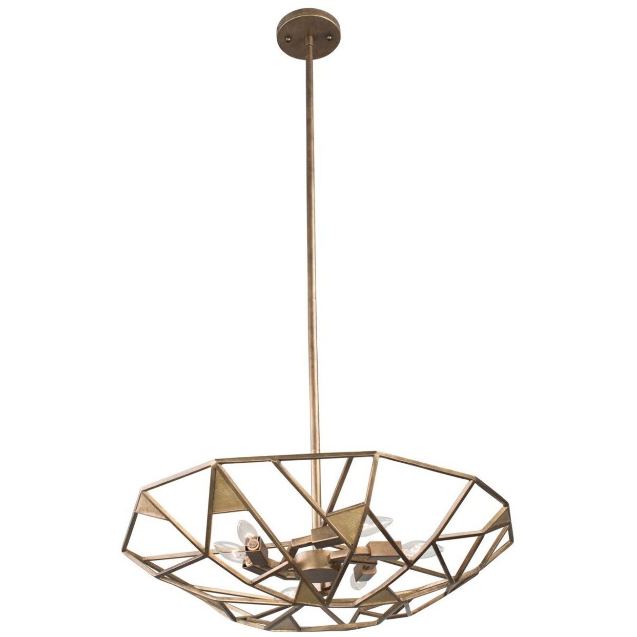 Esmeralda 8 Light 34 inch Pearlized Antique Brass Pendant Ceiling Light