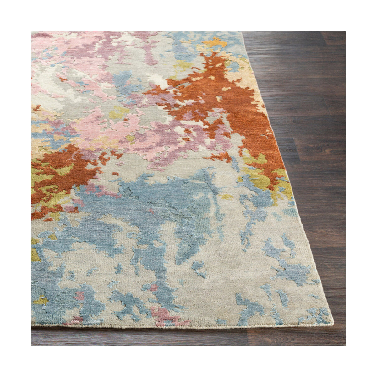 Arte 108 X 72 inch Camel/Wheat/Medium Gray/Taupe/Charcoal/Coral/Mauve Rugs, Rectangle
