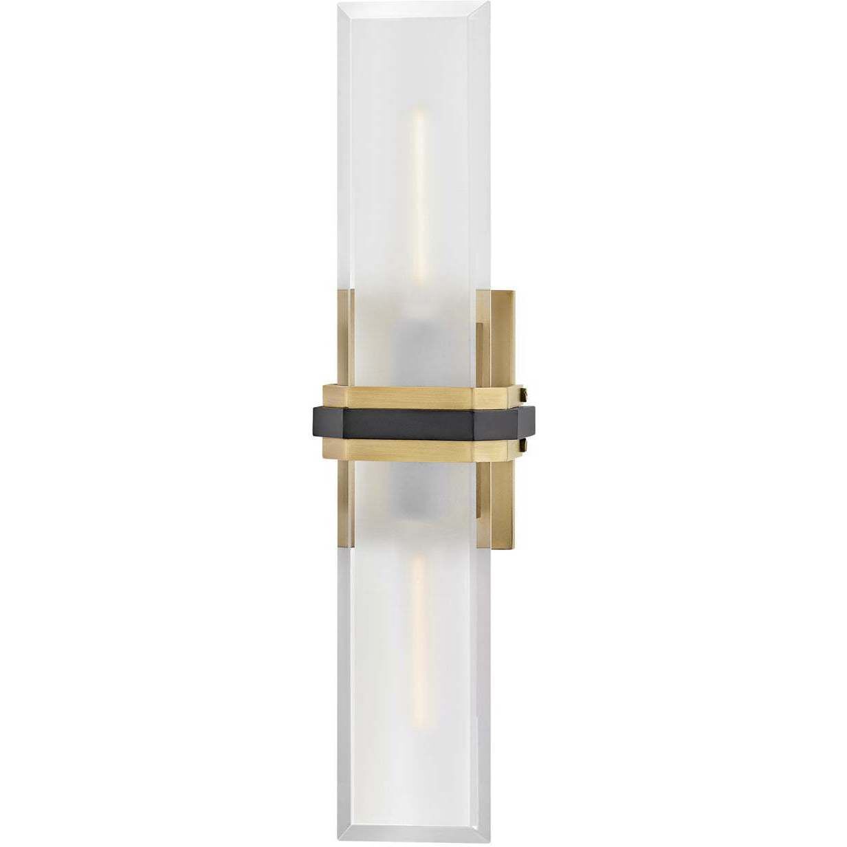 Kipton 2 Light 5.5 inch Heritage Brass with Black Bath Light Wall Light