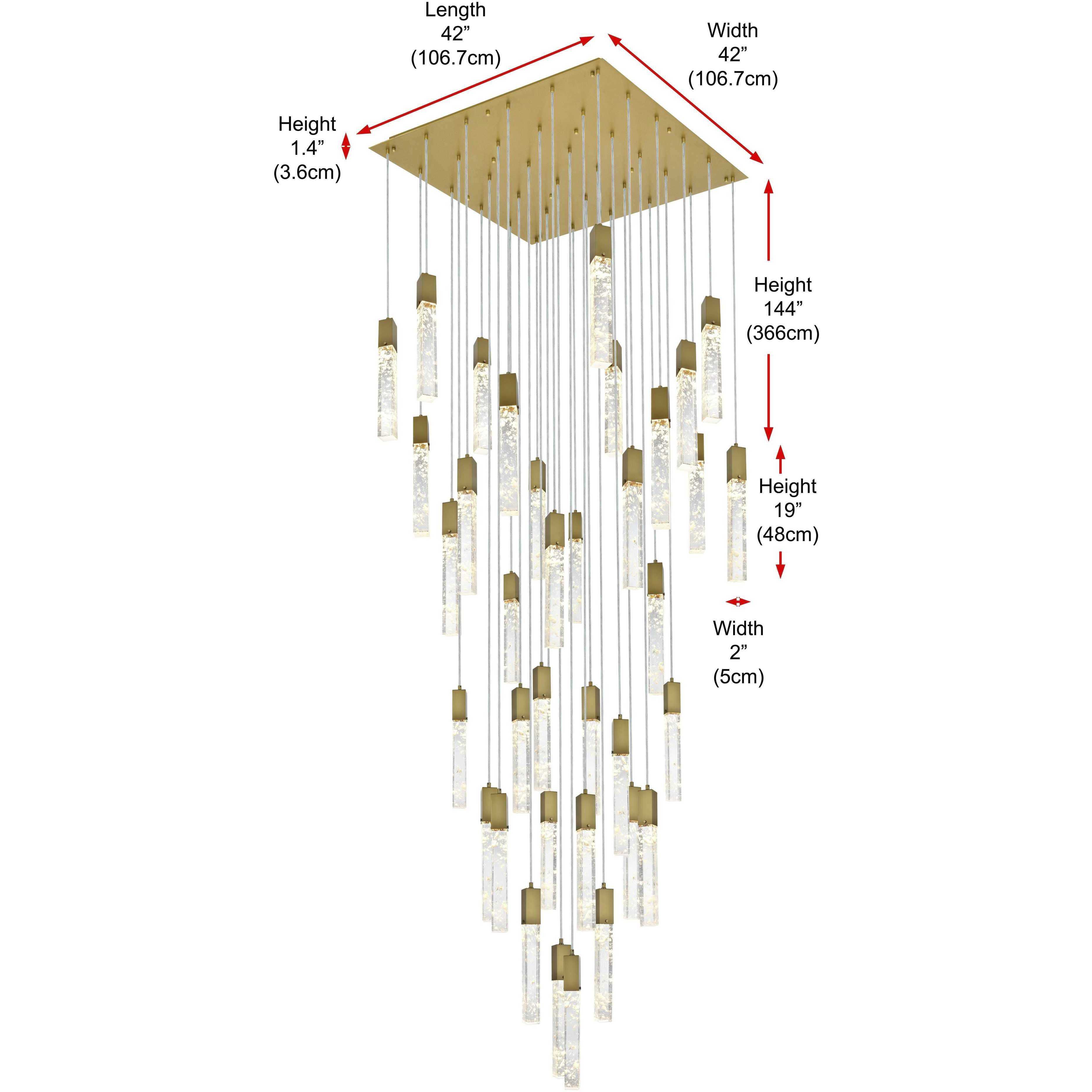 Aurora 36 Light 42 inch Satin Gold Chandelier Ceiling Light
