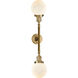 Franklin Restoration Beacon 2 Light 17 inch Brushed Brass Bath Vanity Light Wall Light in Matte White Glass, Franklin Restoration