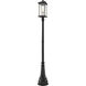 Portland 1 Light 105.25 inch Black Outdoor Post Mounted Fixture in Clear Beveled Glass