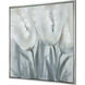 Juliana Blooms Light Blue with Off White and Silver Framed Wall Art
