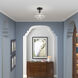 Everett 1 Light 9 inch Shiny Black with Chrome Finish Accents Semi-Flush Ceiling Light