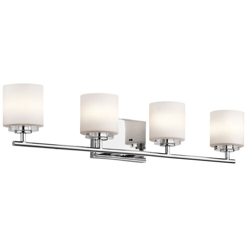 O Hara 4 Light 31 inch Chrome Wall Mt Bath 4 Arm Wall Light