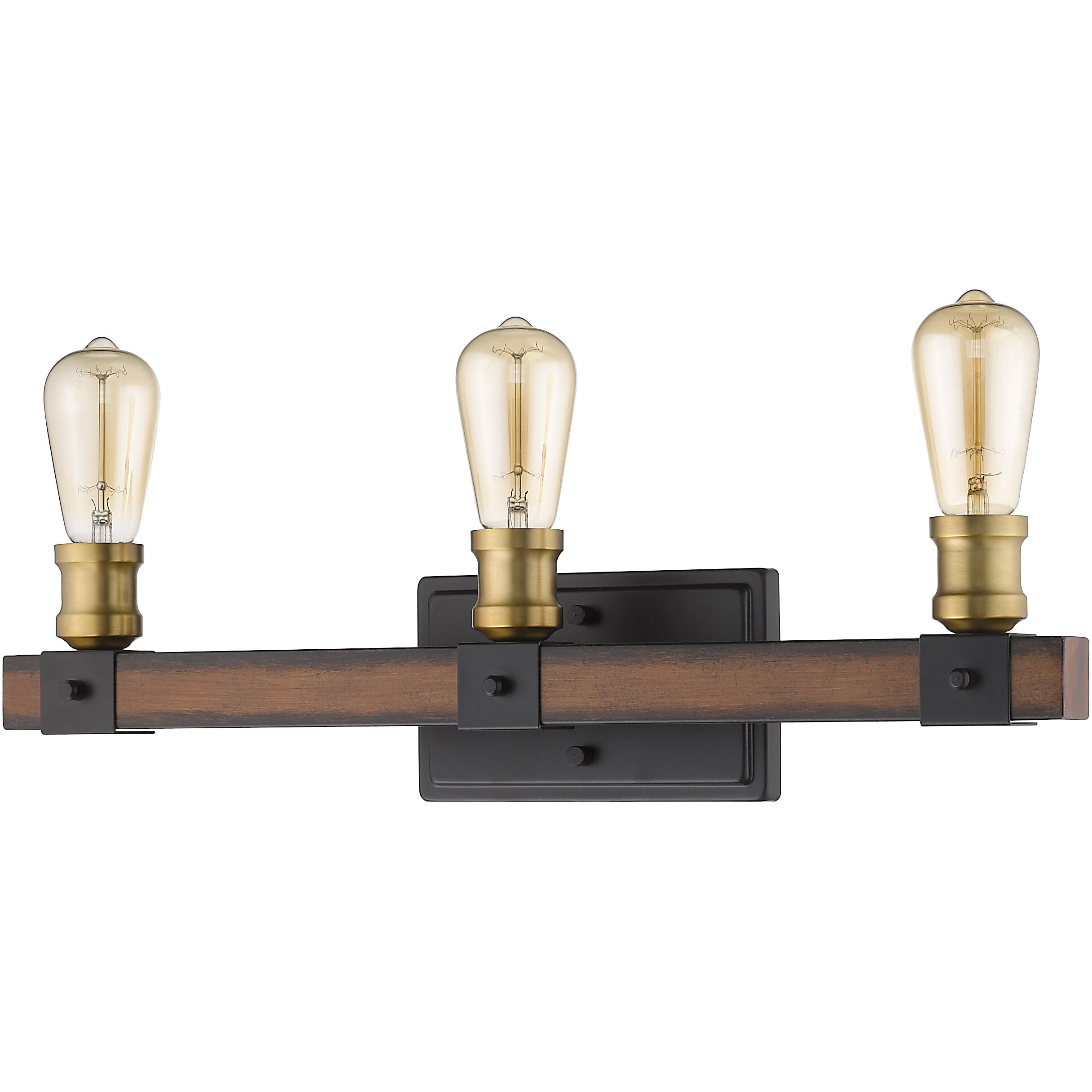 Kirkland 3 Light 22 inch Rustic Mahogany Vanity Wall Light