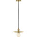 Lulu LED 10 inch Lacquered Brass Pendant Ceiling Light, Semi-Flush Mount