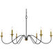 Rohan 6 Light 48 inch Brass and Black Chandelier Ceiling Light