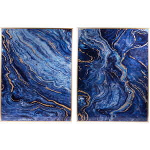 Marbled Blue Wall Art, Set of 2