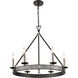 Impression 6 Light 27 inch Oil Rubbed Bronze with Hammered Nickel Chandelier Ceiling Light
