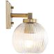 Yep Elliott Vanity Wall Light in Brushed Champagne Brass, Ribbed
