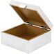 Burton 7 X 7 inch Parchment and Nickel Box, Small