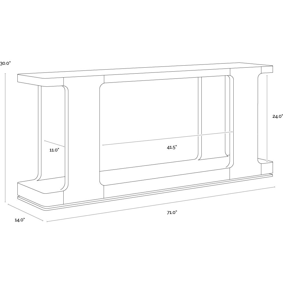 Hercules 71 X 14 inch Aged Brown Console Table