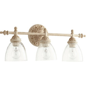 Fort Worth 3 Light 24 inch Persian White Vanity Light Wall Light, Clear Seeded