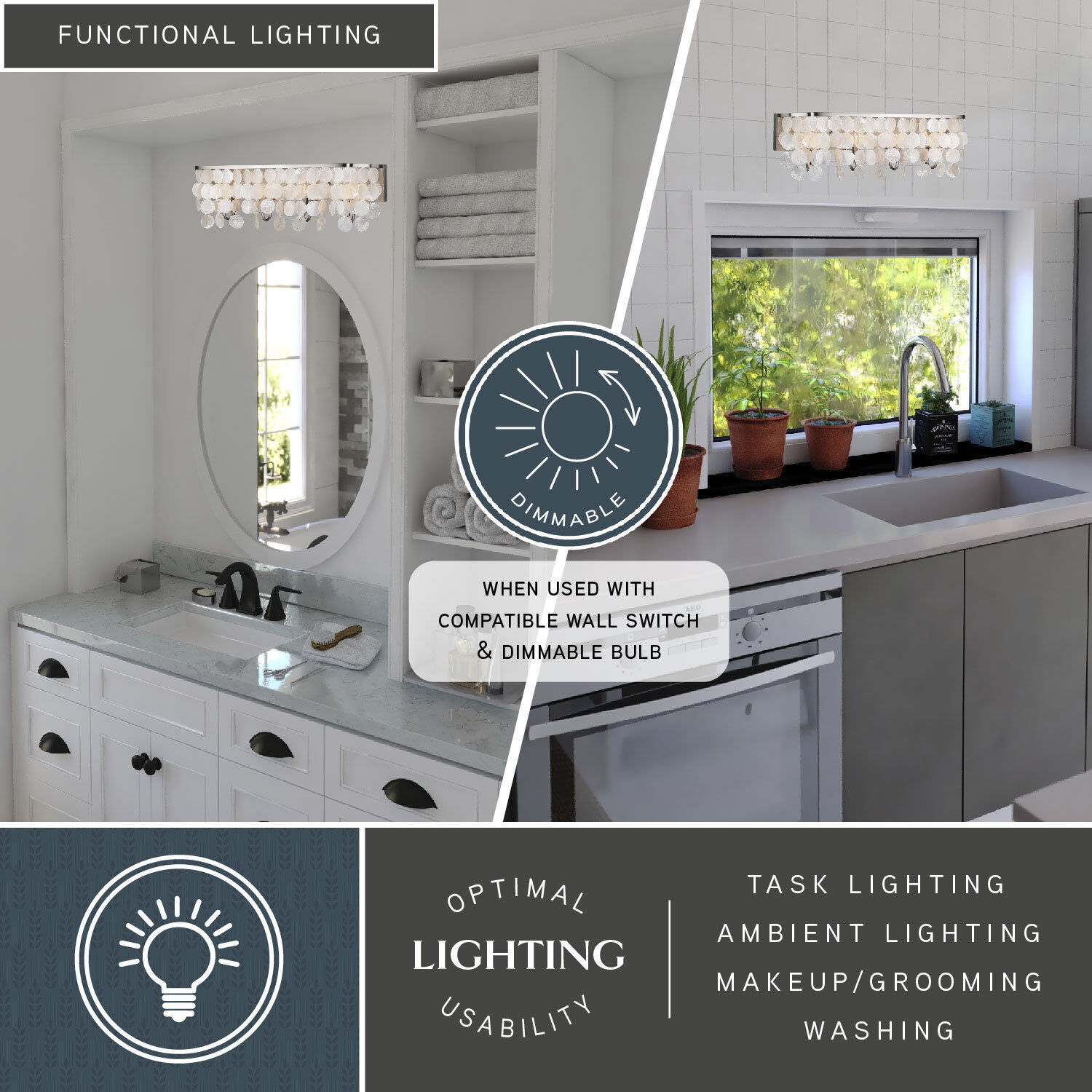 Elsa LED 28 inch Satin Nickel Bathroom Light Wall Light