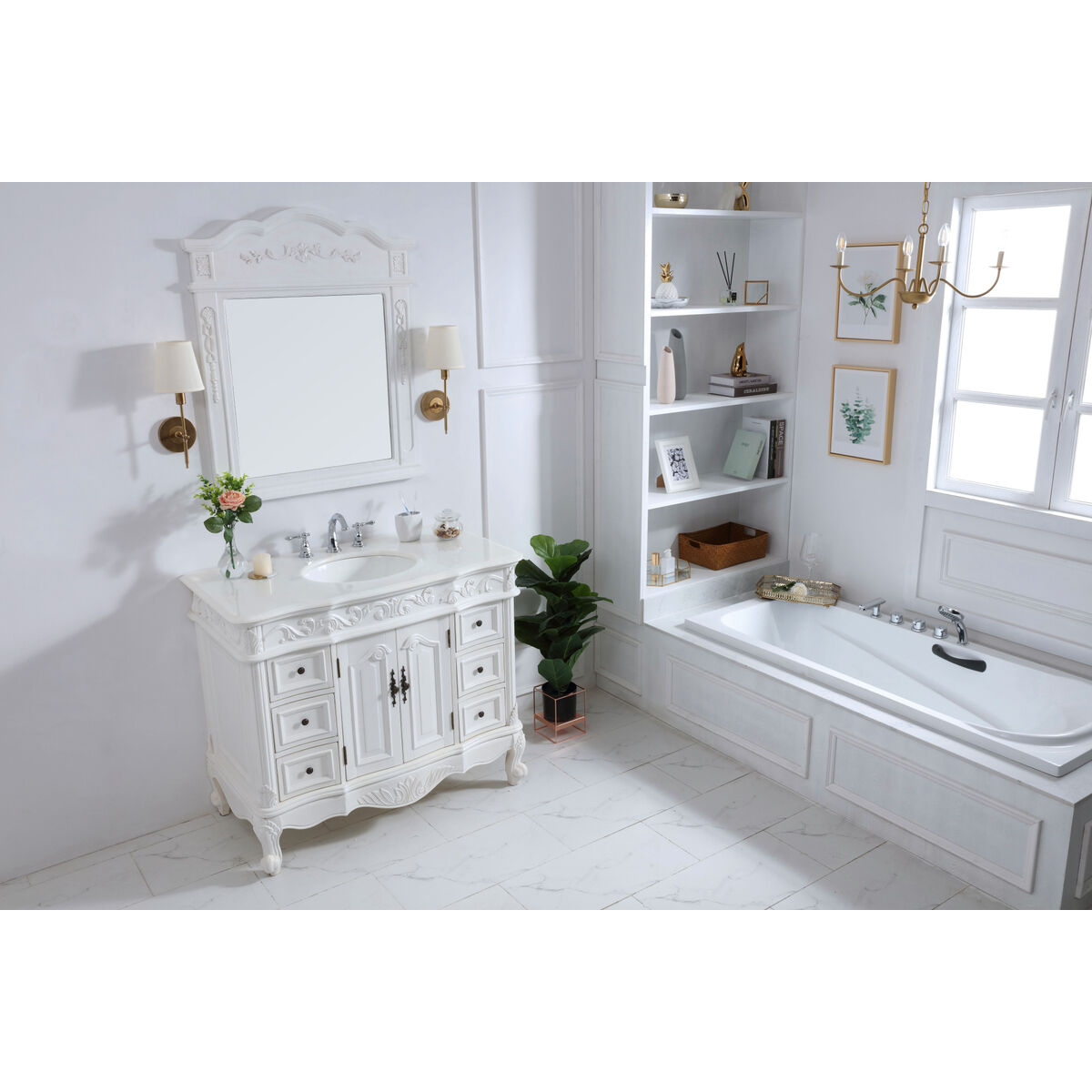 Oakland 42 X 22 X 36 inch Antique White Vanity Sink Set