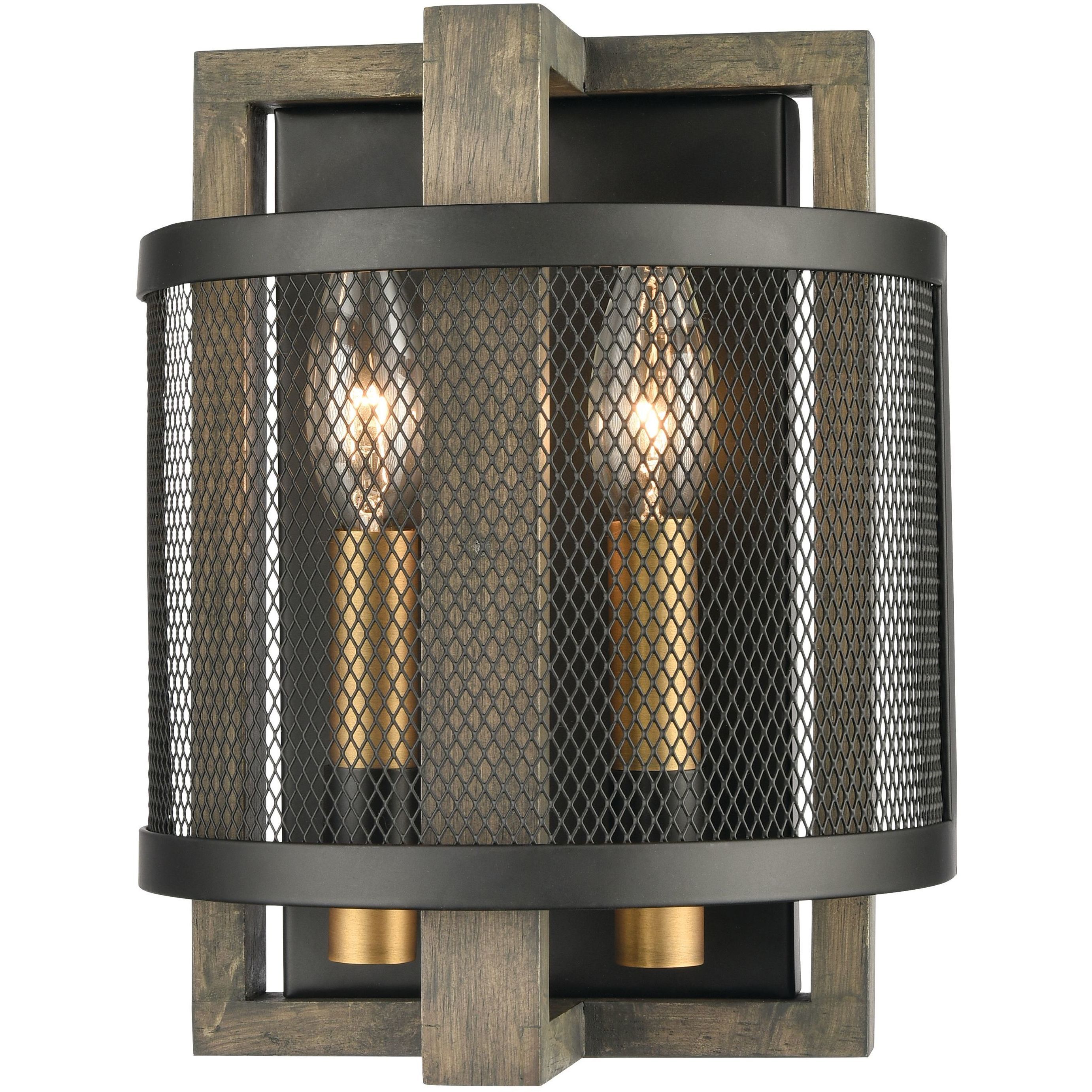 Woodbridge 2 Light 8 inch Matte Black Sconce Wall Light