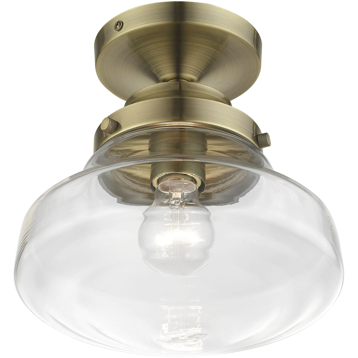 Avondale 1 Light 9 inch Antique Brass Semi-Flush Ceiling Light