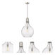 Amherst LED 15.75 inch Brushed Satin Nickel Pendant Ceiling Light in Seedy Glass