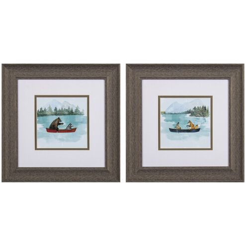 Animals Collection Green Framed Art