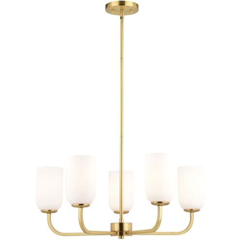 Shelby LED 26 inch Natural Brass Chandelier Ceiling Light