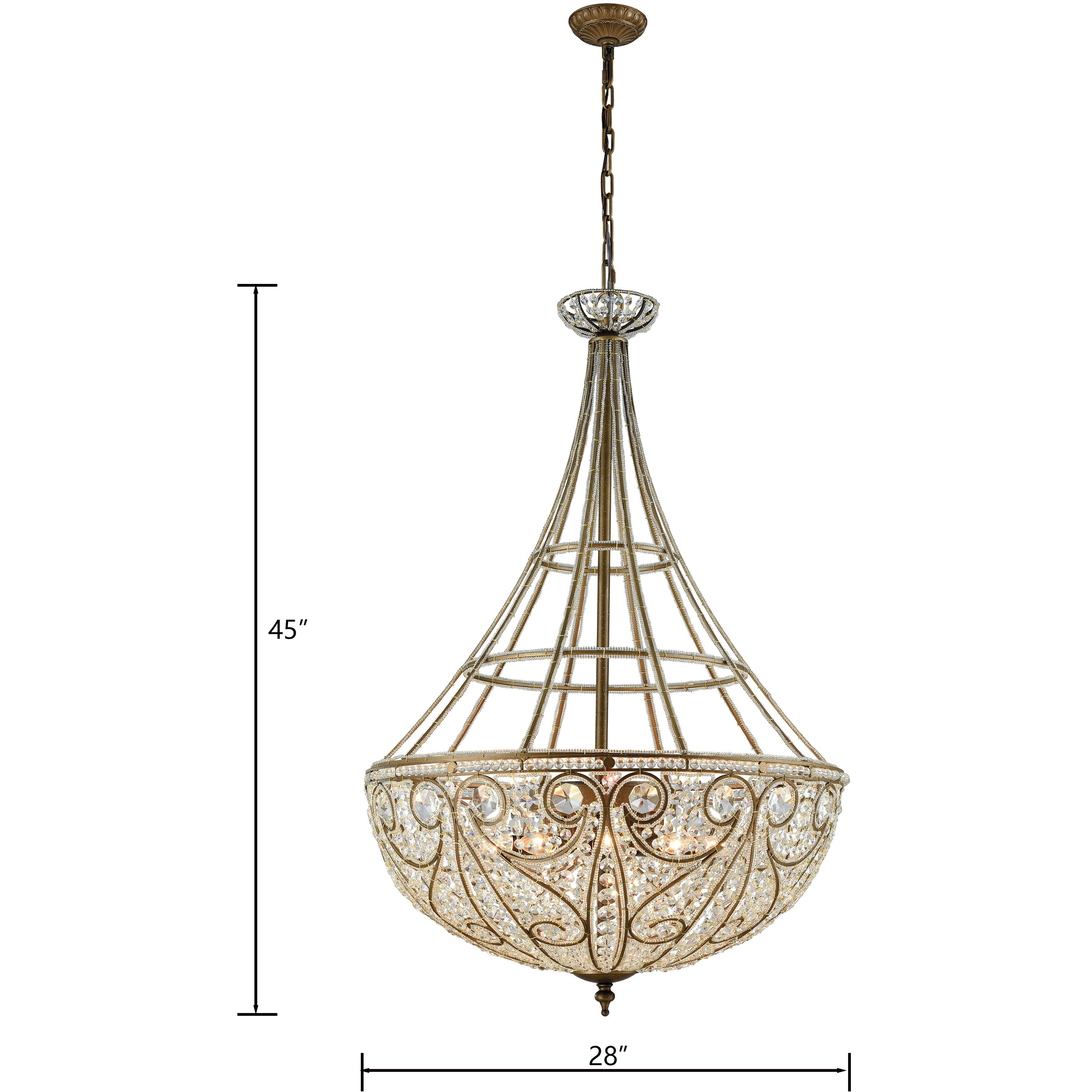 Elizabethan 10 Light 28 inch Dark Bronze Chandelier Ceiling Light