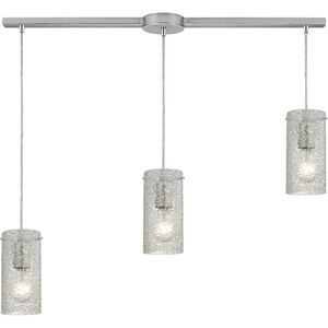 Ice Fragments 3 Light 36 inch Satin Nickel Multi Pendant Ceiling Light in Clear, Configurable
